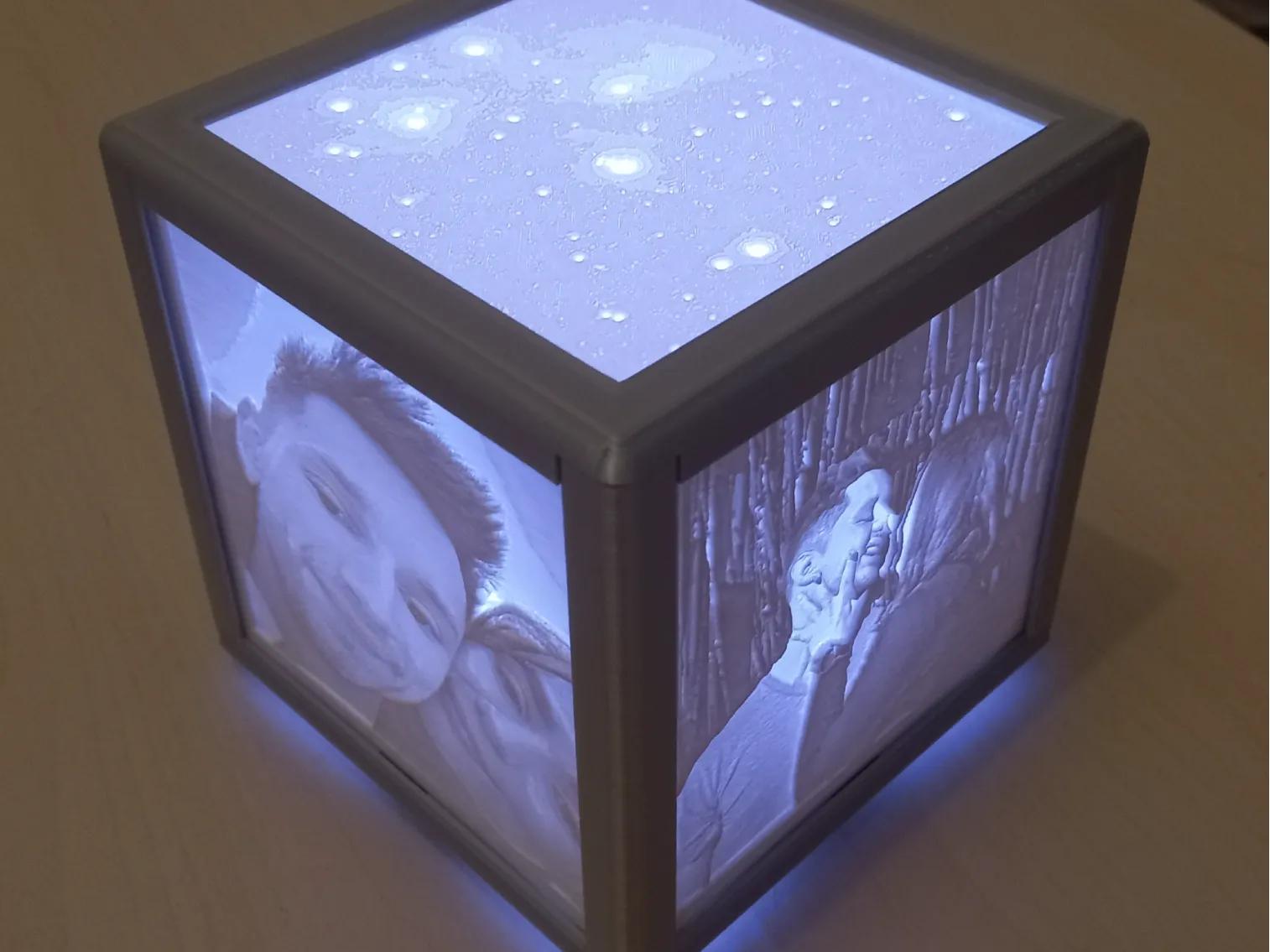 Luminaria Cubo Com Foto