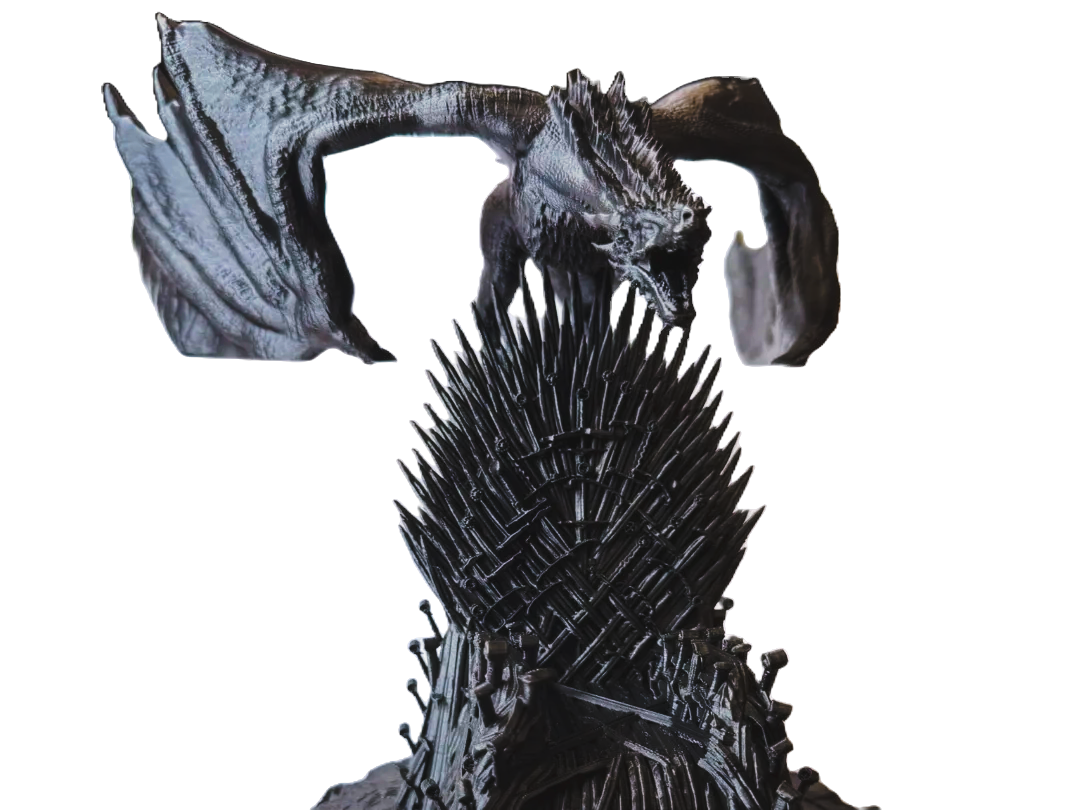 EstÁTua Trono De Ferro Com DragÃO