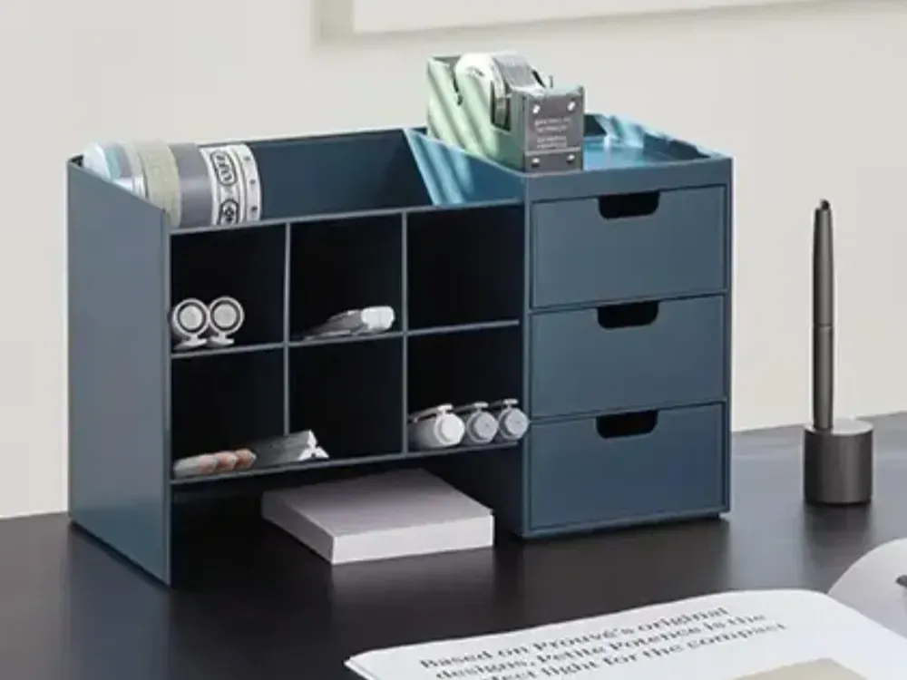 Organizador De Mesa Com 3 Gavetas
