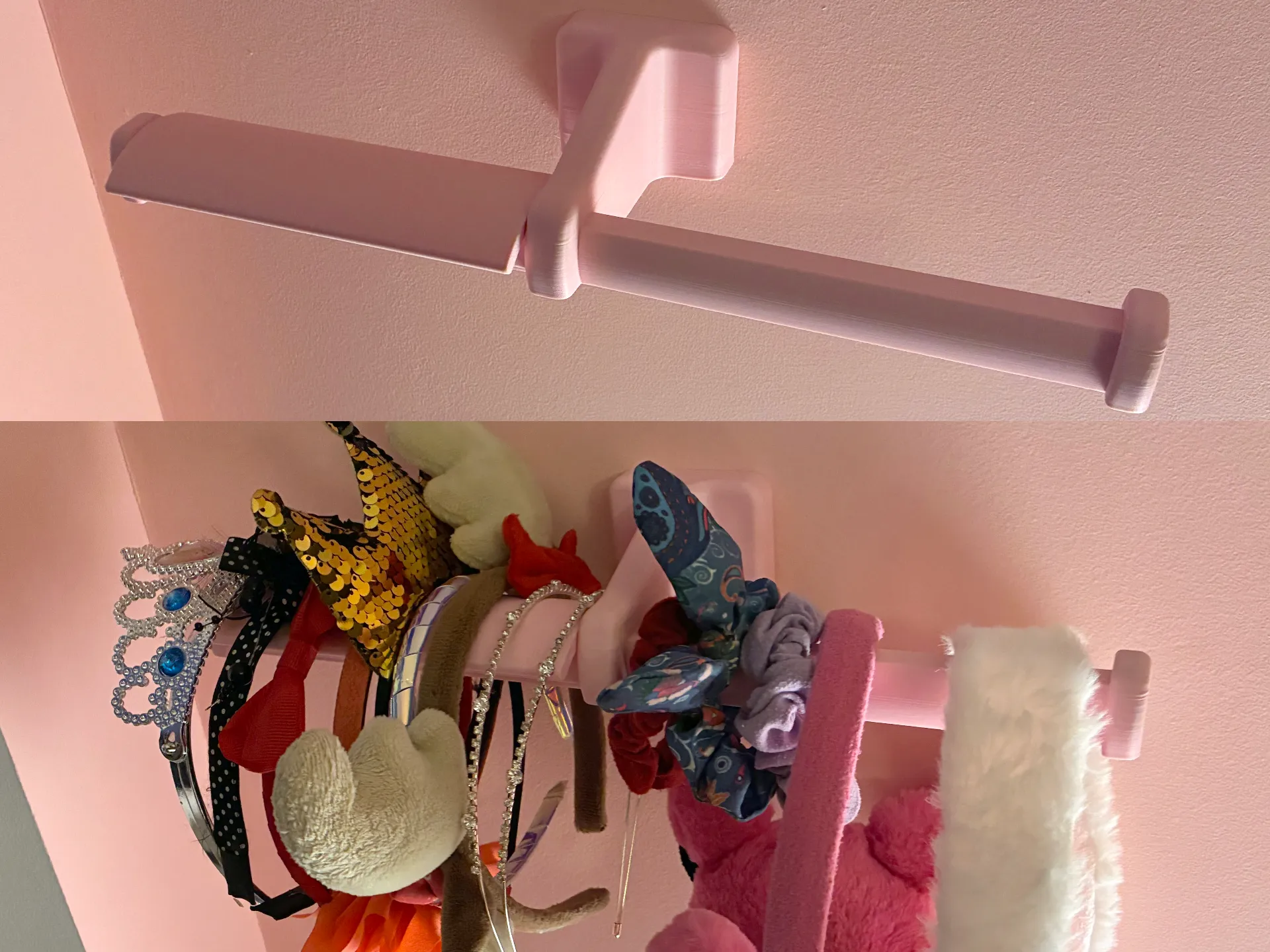Porta Tiaras De Parede Rosa