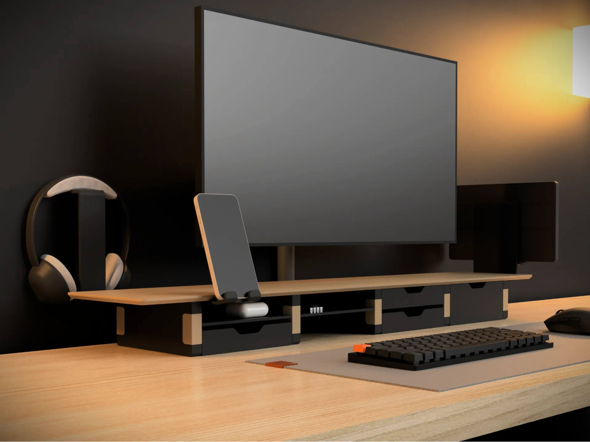 Suporte De Monitor Com ExtensÃO Para Celular Headset E Tablet